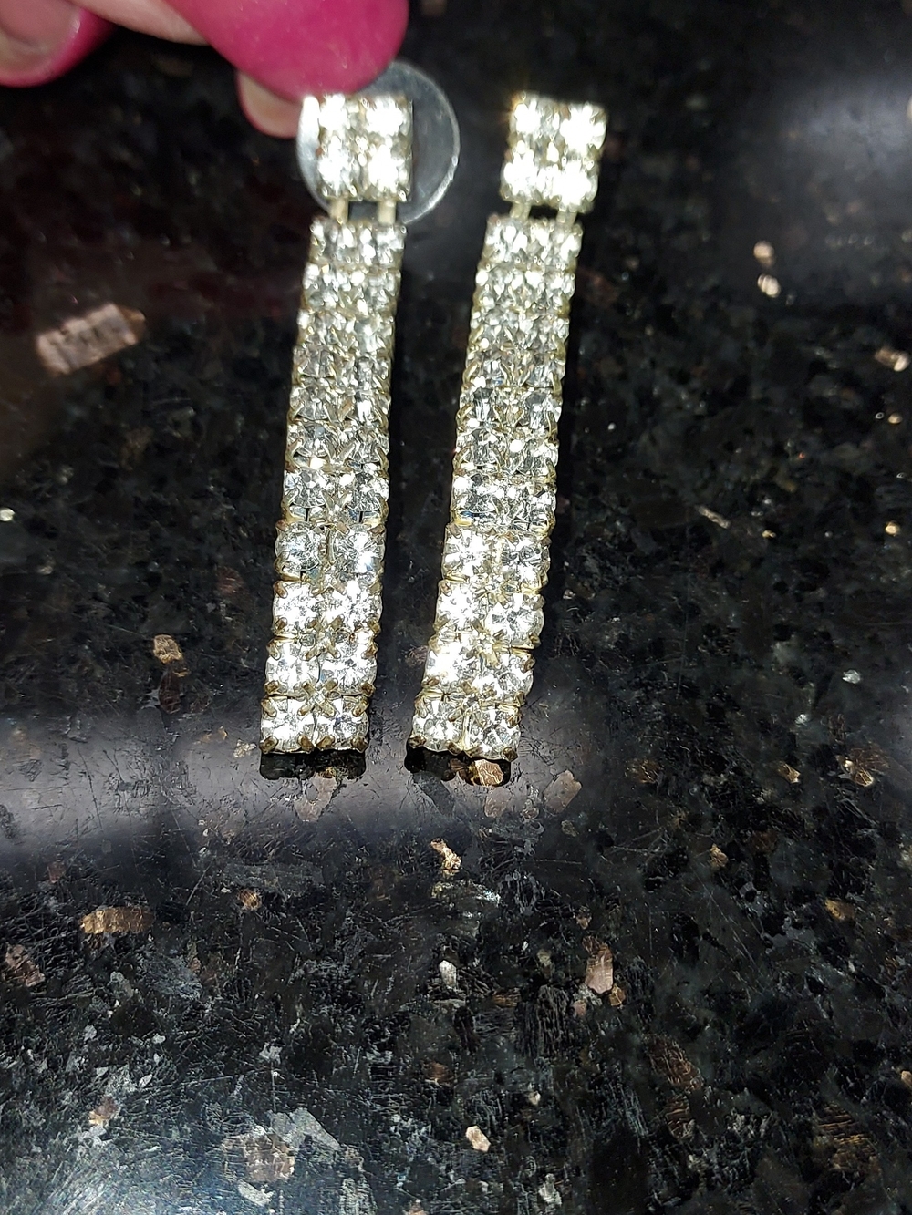 Crystal Drop Dangle Earrings - Clear/Silver